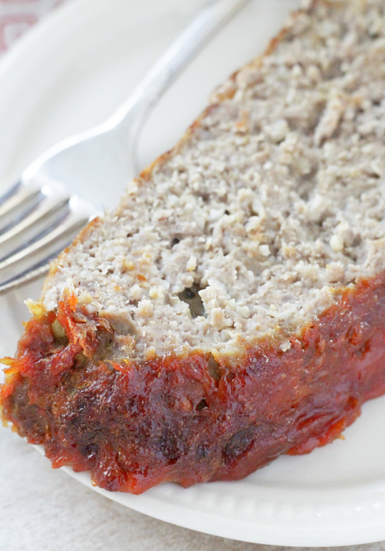 slice of meatloaf on plate