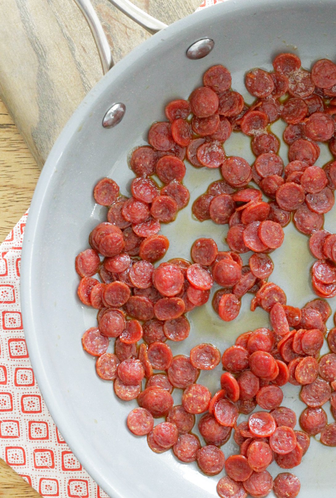 pepperoni browned in skillet