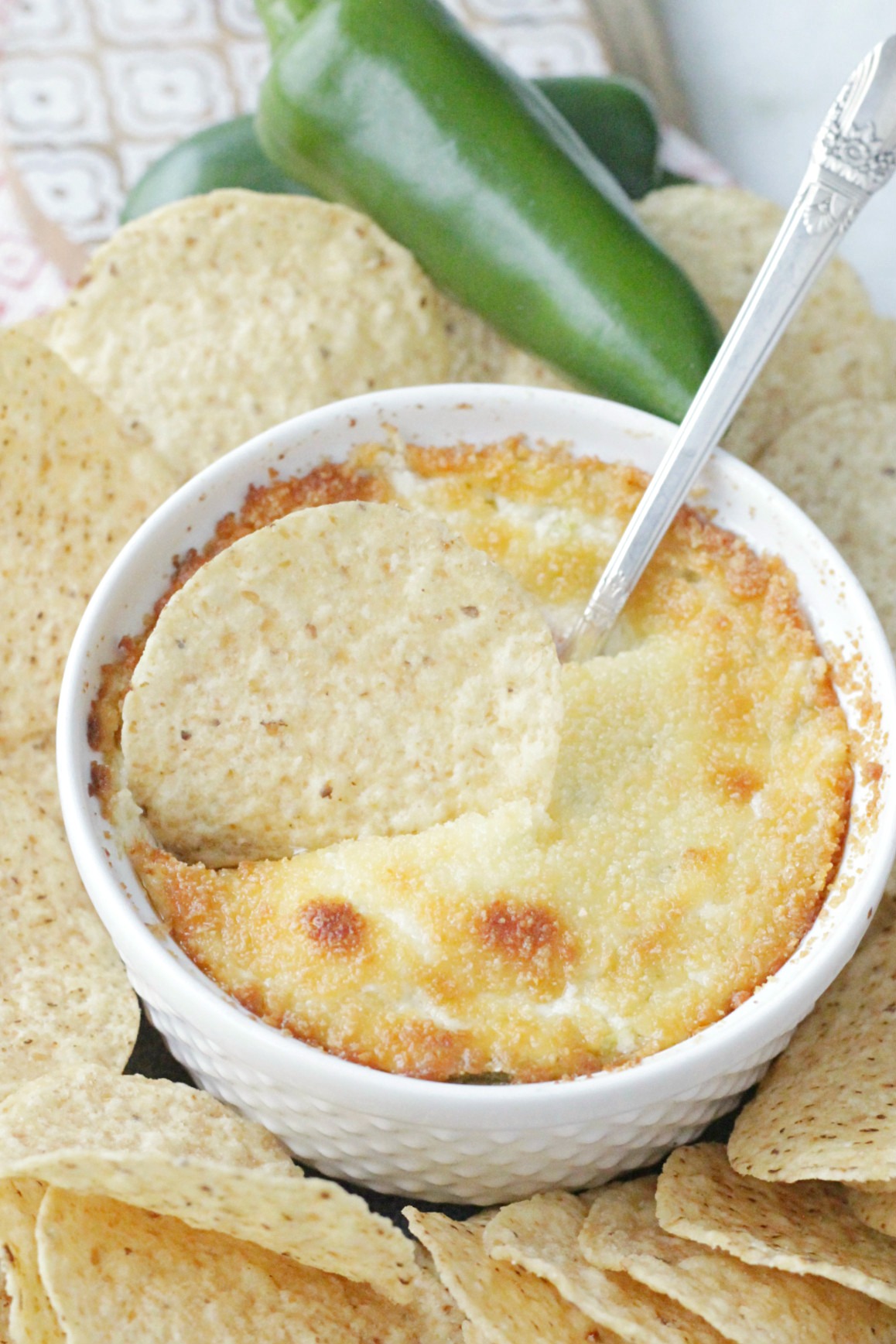 popper dip with tortilla chip