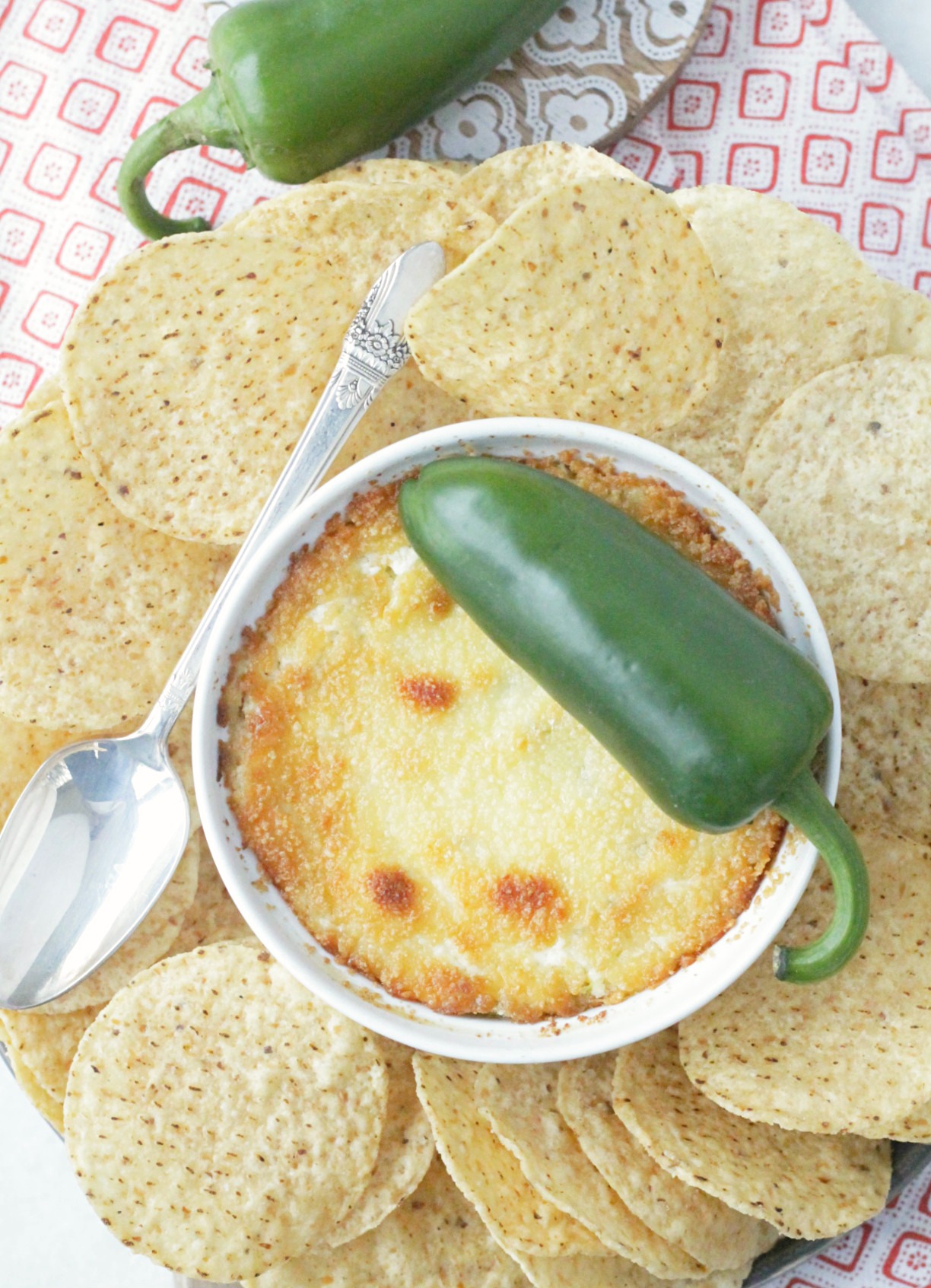 jalapeño popper dip overhead view