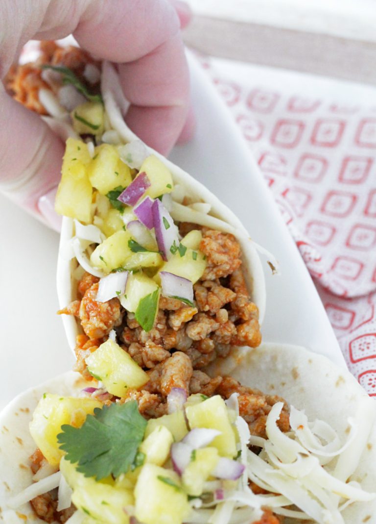 Ground Pork Tacos Al Pastor Style Foodtastic Mom