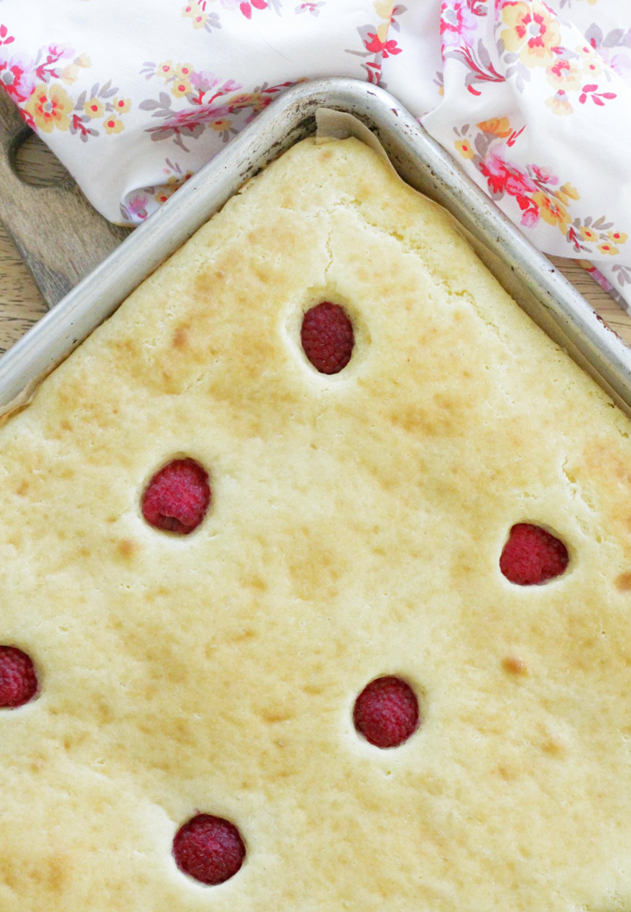 sheet pan pancakes in the pan