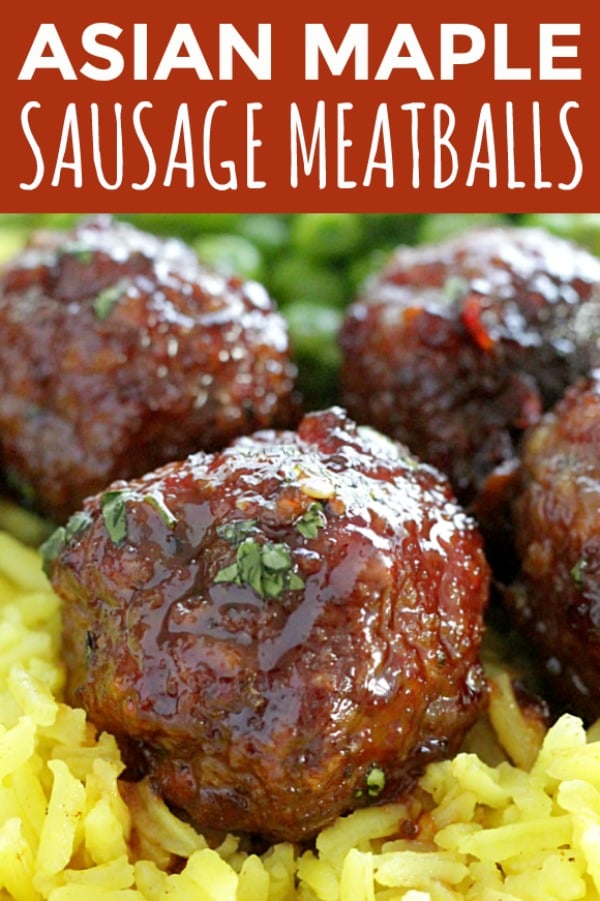 Asian Maple Sausage Meatballs | Foodtastic Mom #meatballrecipes #meatballs #ohiopork #ad