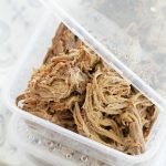 cook once eat all week with shredded beef close up of beef in meal prep containers