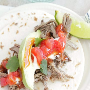 cook once eat all week with shredded beef close up of street taco