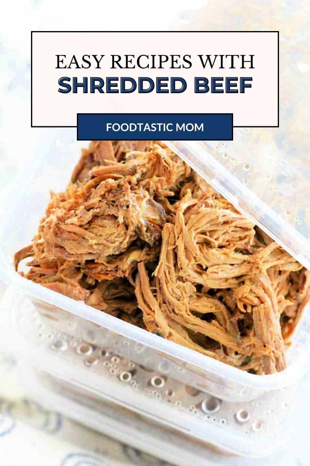 Get my easy recipe for slow cooked shredded beef. And then three easy recipes to make with it - sandwiches, wraps and tacos. via @foodtasticmom