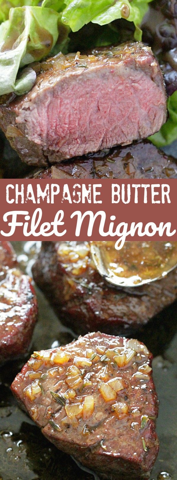 Reverse Sear Filet Mignon with Champagne Butter Sauce | Foodtastic Mom #ohbeef #ad