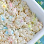 st. Patrick's day Krispie treats ready to be cut