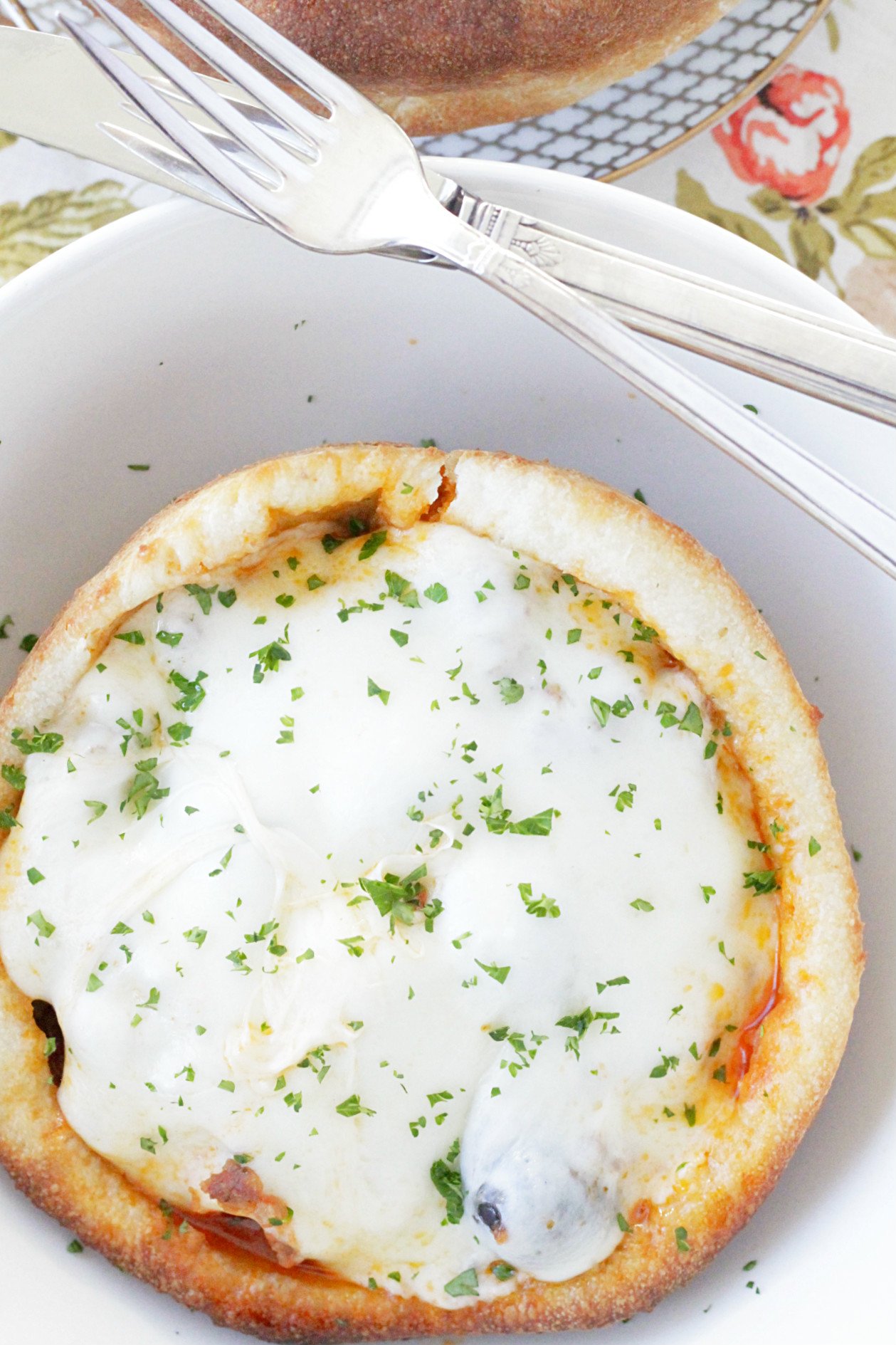 pizza pot pie top view