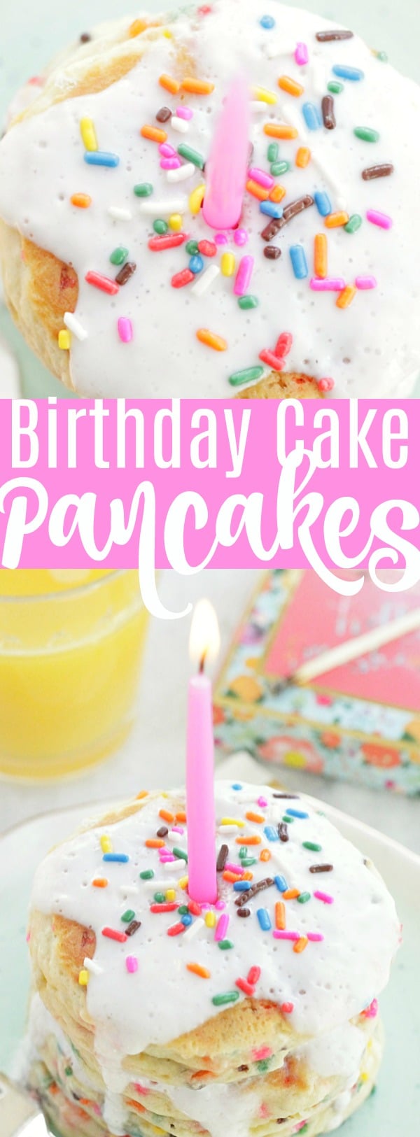 Birthday Cake Pancakes | Foodtastic Mom #pancakesrecipe #pancakesfromscratch #birthdaycakepancakes #birthdaycake via @foodtasticmom