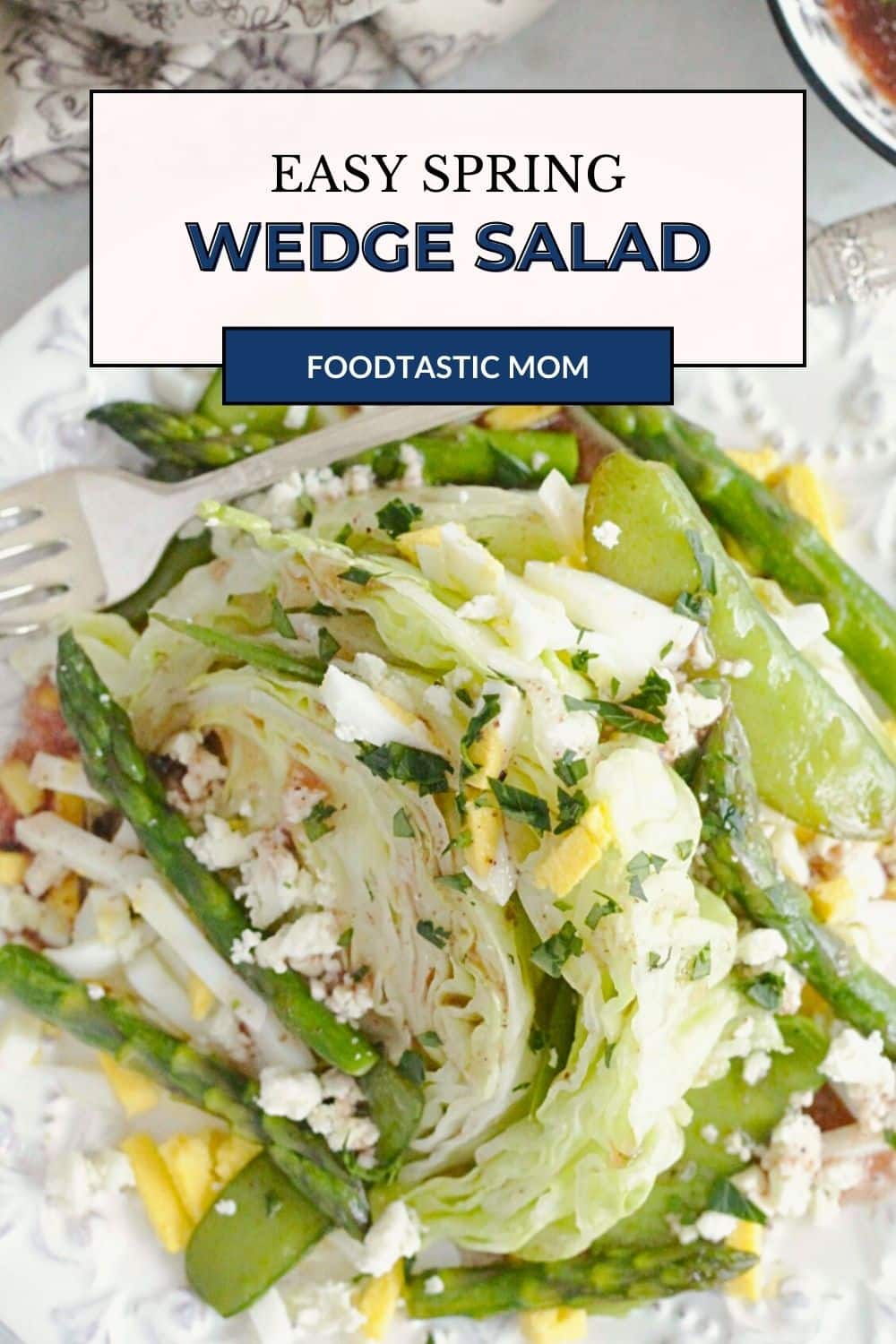A classic wedge salad gets a fresh make-over for the warmer months as this Spring Wedge Salad with asparagus, snap peas and a red wine vinaigrette dressing. via @foodtasticmom