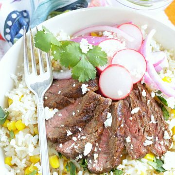 grilled carne asada burrito bowls