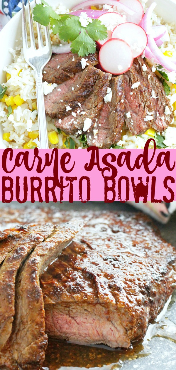 Grilled Carne Asada Burrito Bowls | Foodtastic Mom #ad #ohbeef #grillingrecipes #grilledbeefrecipes #cincodemayo #burritobowl #steakrecipes 