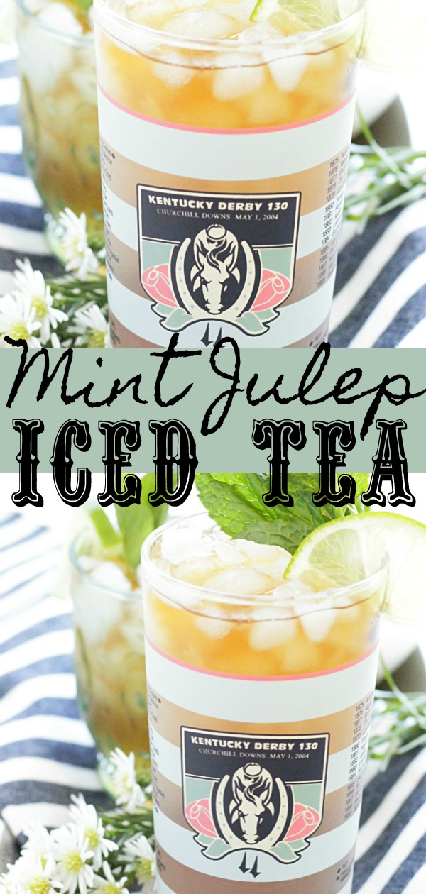 Mint Julep Iced Tea | Foodtastic Mom #icedtea #icedteacocktail #mintjulep #mintjuleprecipe #kentuckyderby 