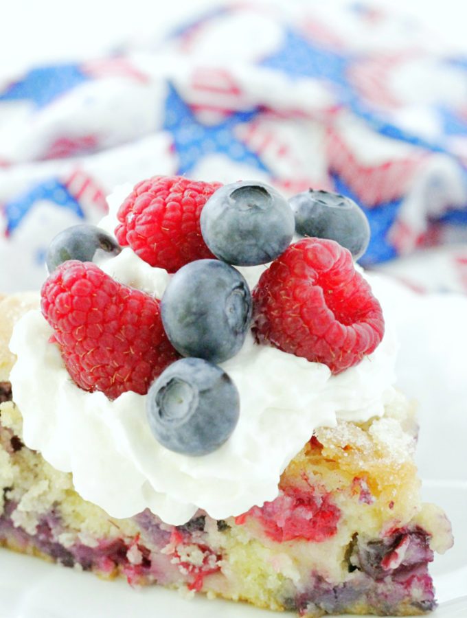 Red White and Blue Berry Cake