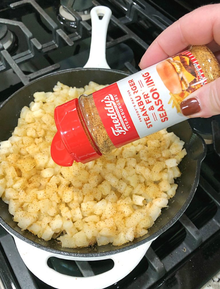 Hamburger Hashbrown Skillet with Freddy's Fry Sauce and Seasoning