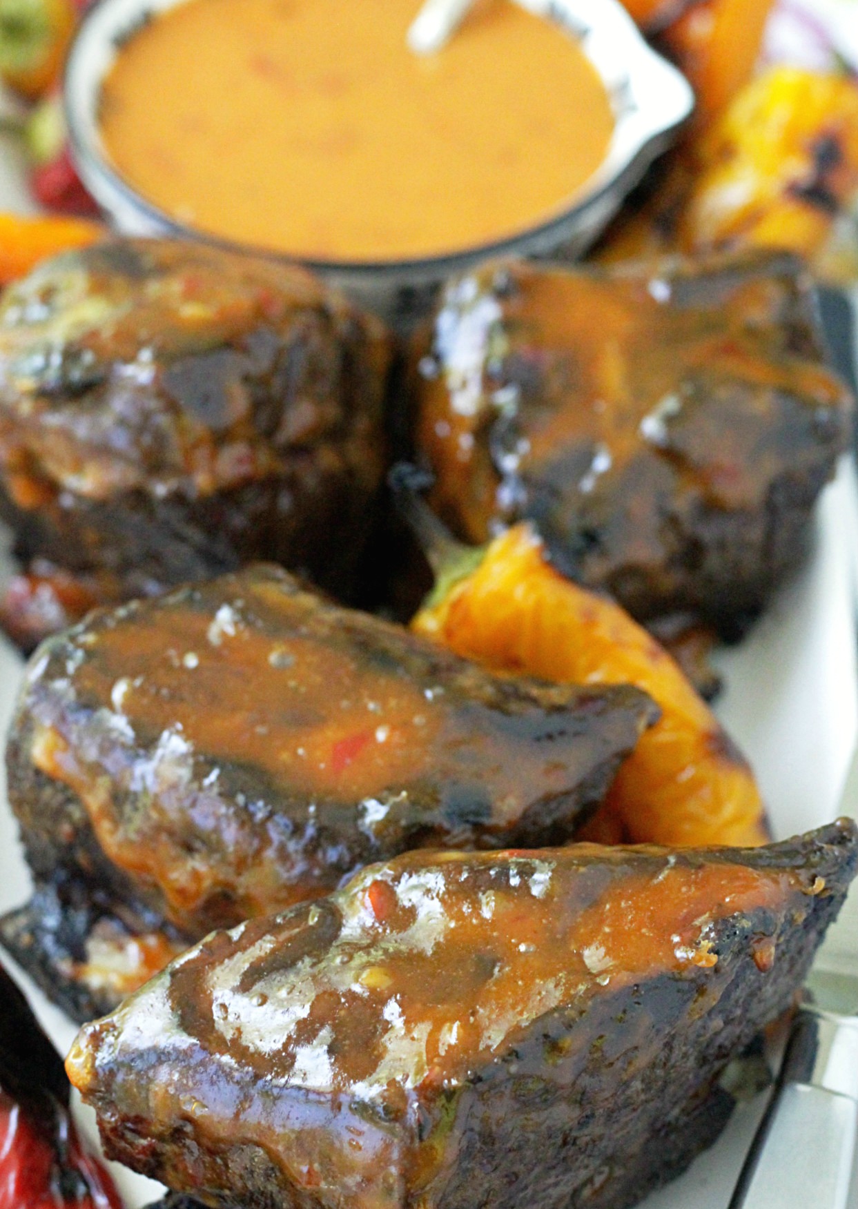 grilled short ribs with asian peanut sauce