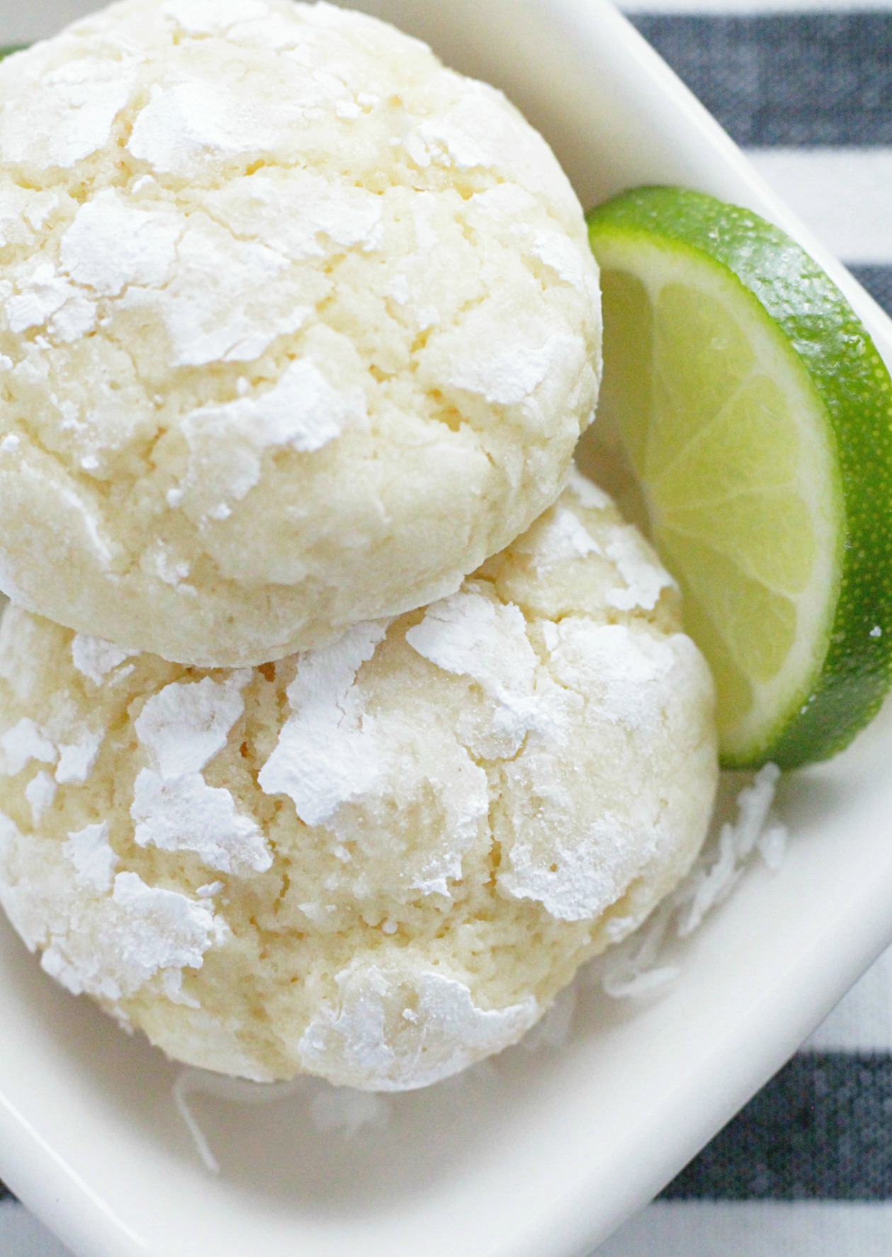 coconut key lime cookies close up