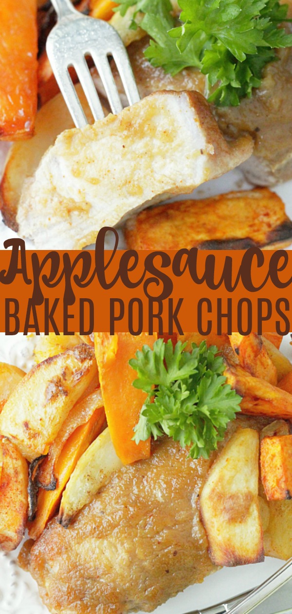 Applesauce Baked Pork Chops | Foodtastic Mom #ad #ohpork #ohiopork #porkchops #bakedporkchops #porkchoprecipes #porkchoprecipesbaked