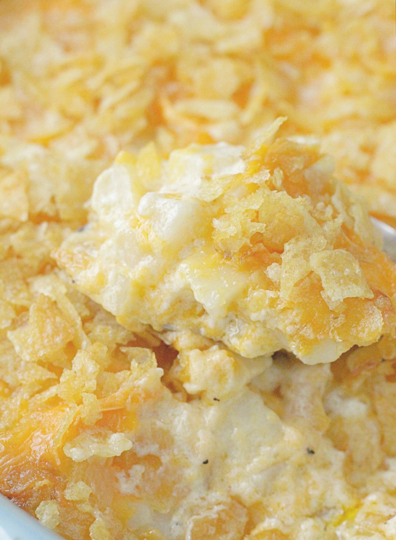 close up of cheesy potatoes