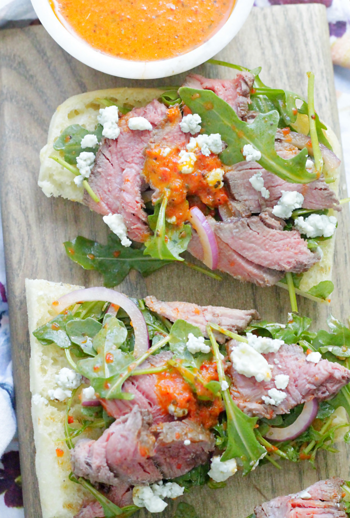 open face steak sandwich