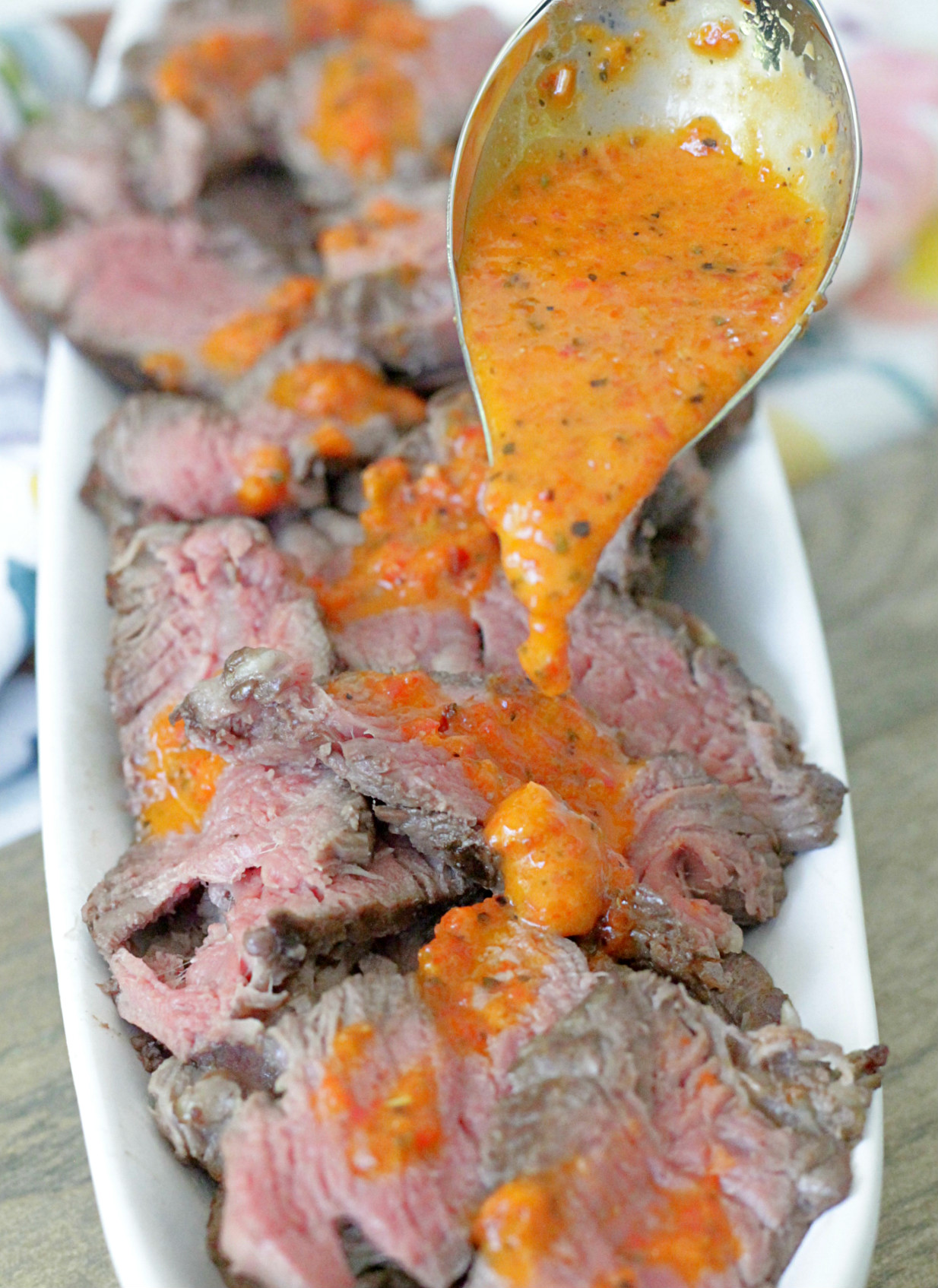 open face steak sandwich grilled steak with roasted red pepper vinaigrette