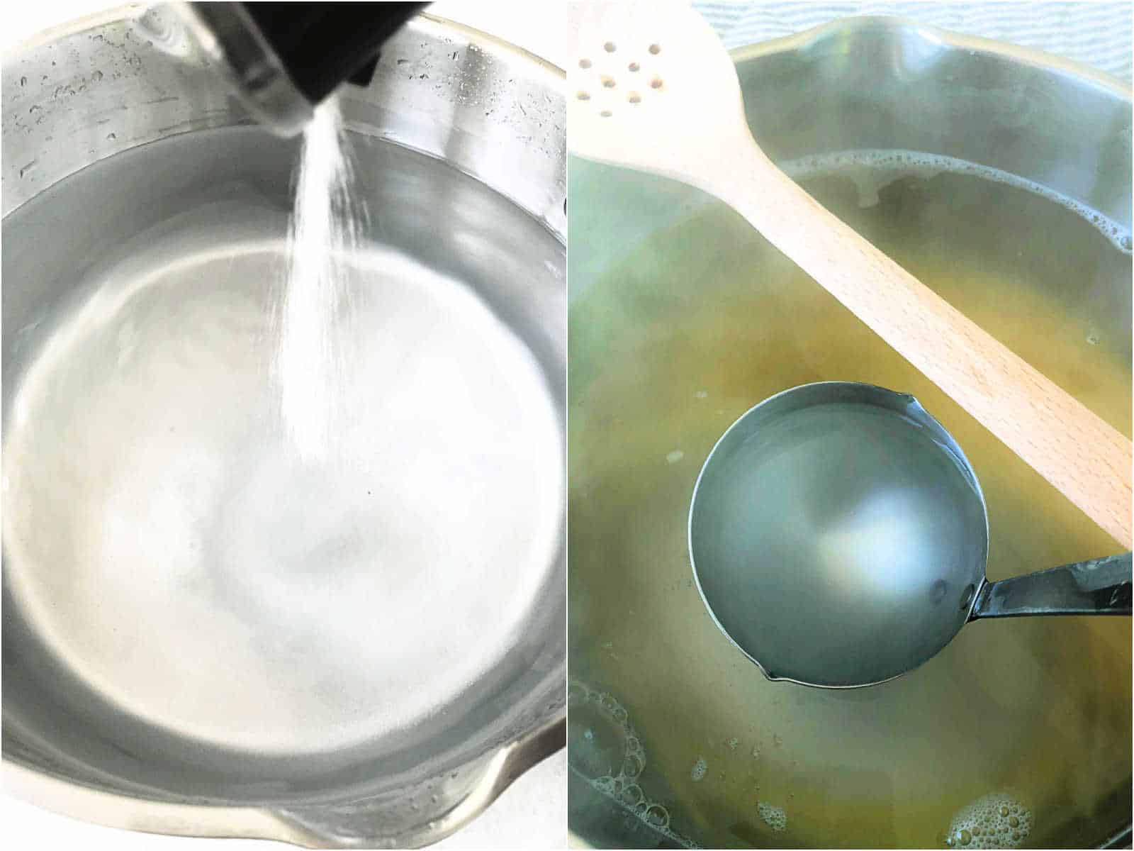 adding salt to the pasta water and placing a spoon over the water so it doesn't boil over