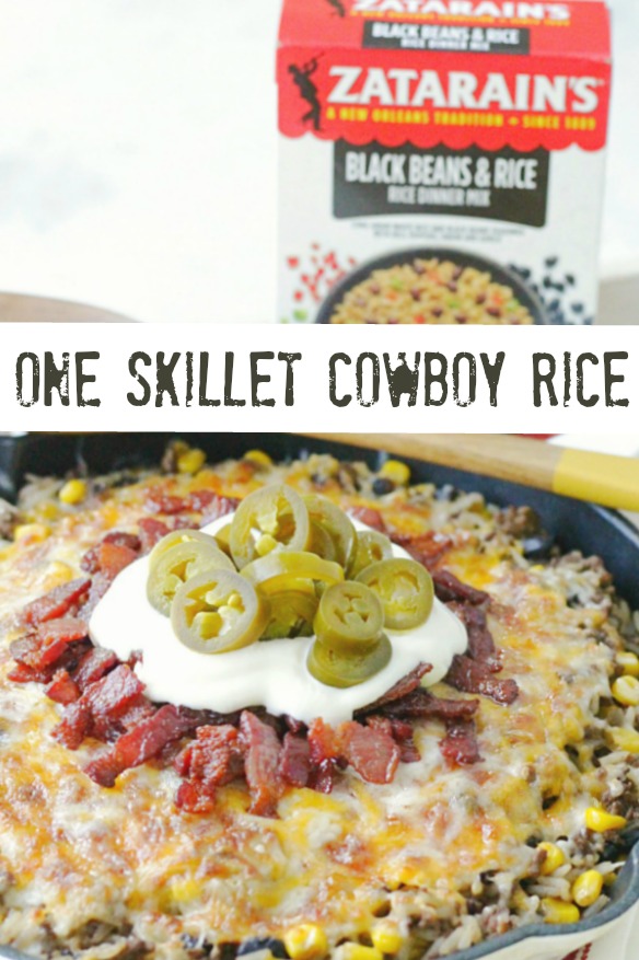 One Skillet Cowboy Rice | Foodtastic Mom #rice #ricerecipes #onepotrecipes #oneskilletrecipes #ad 