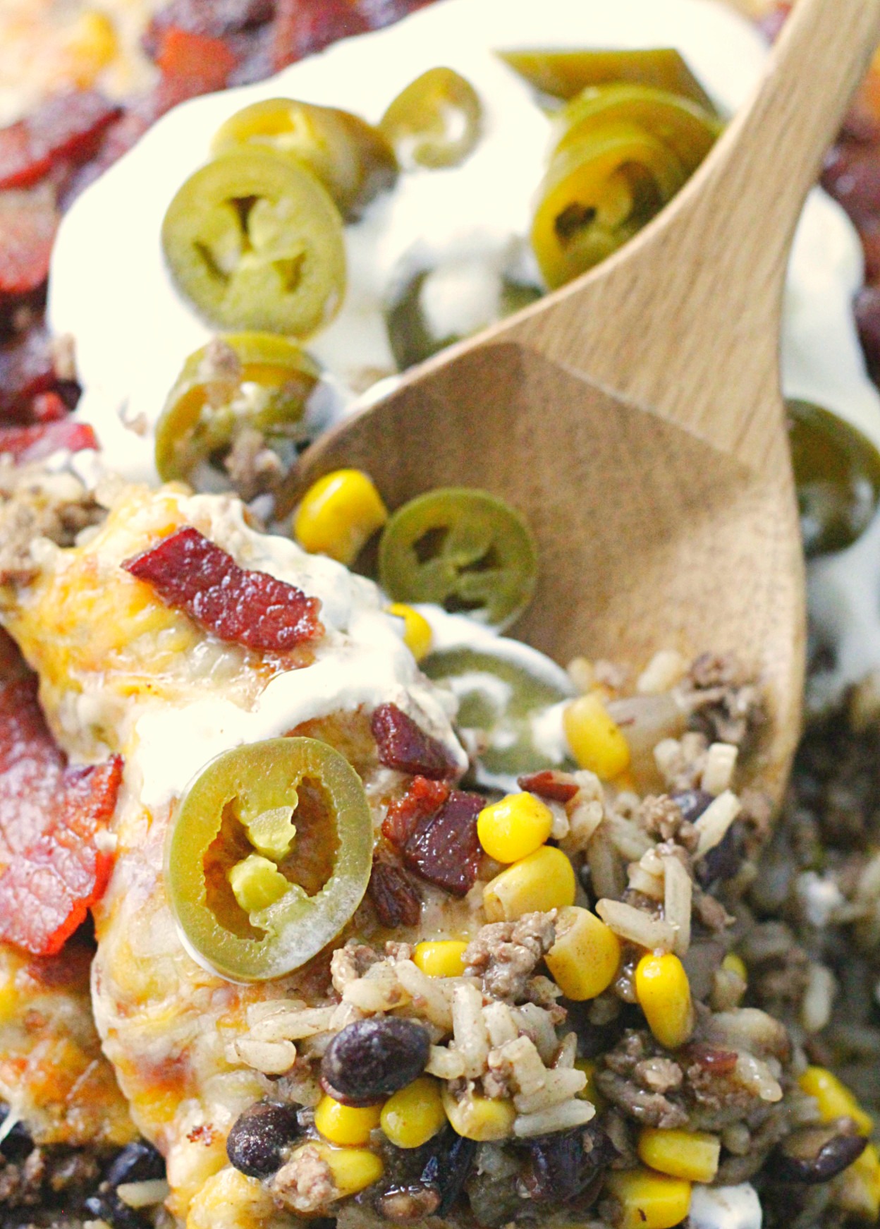 close up of one skillet cowboy rice