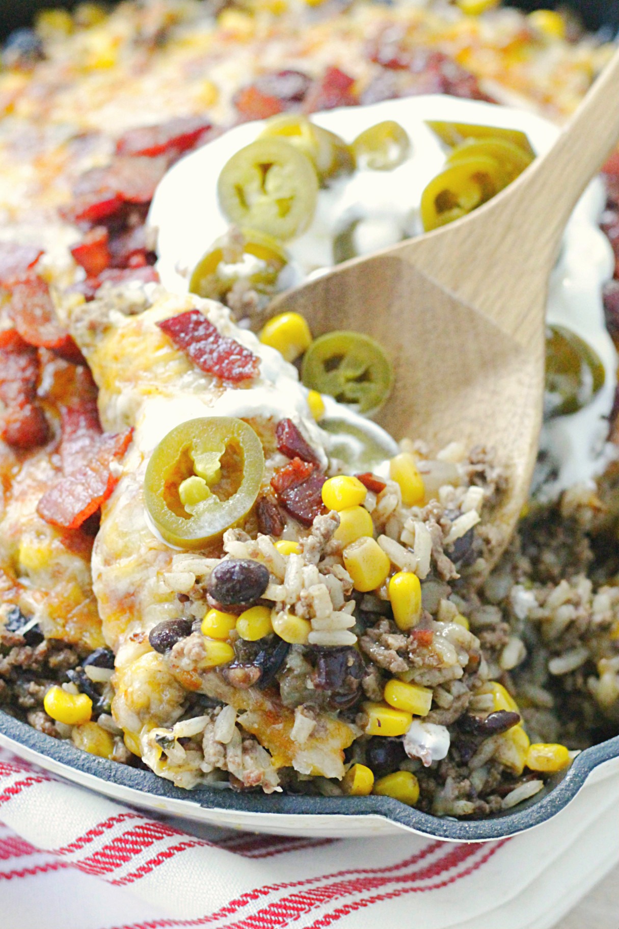 one skillet cowboy rice with spoon