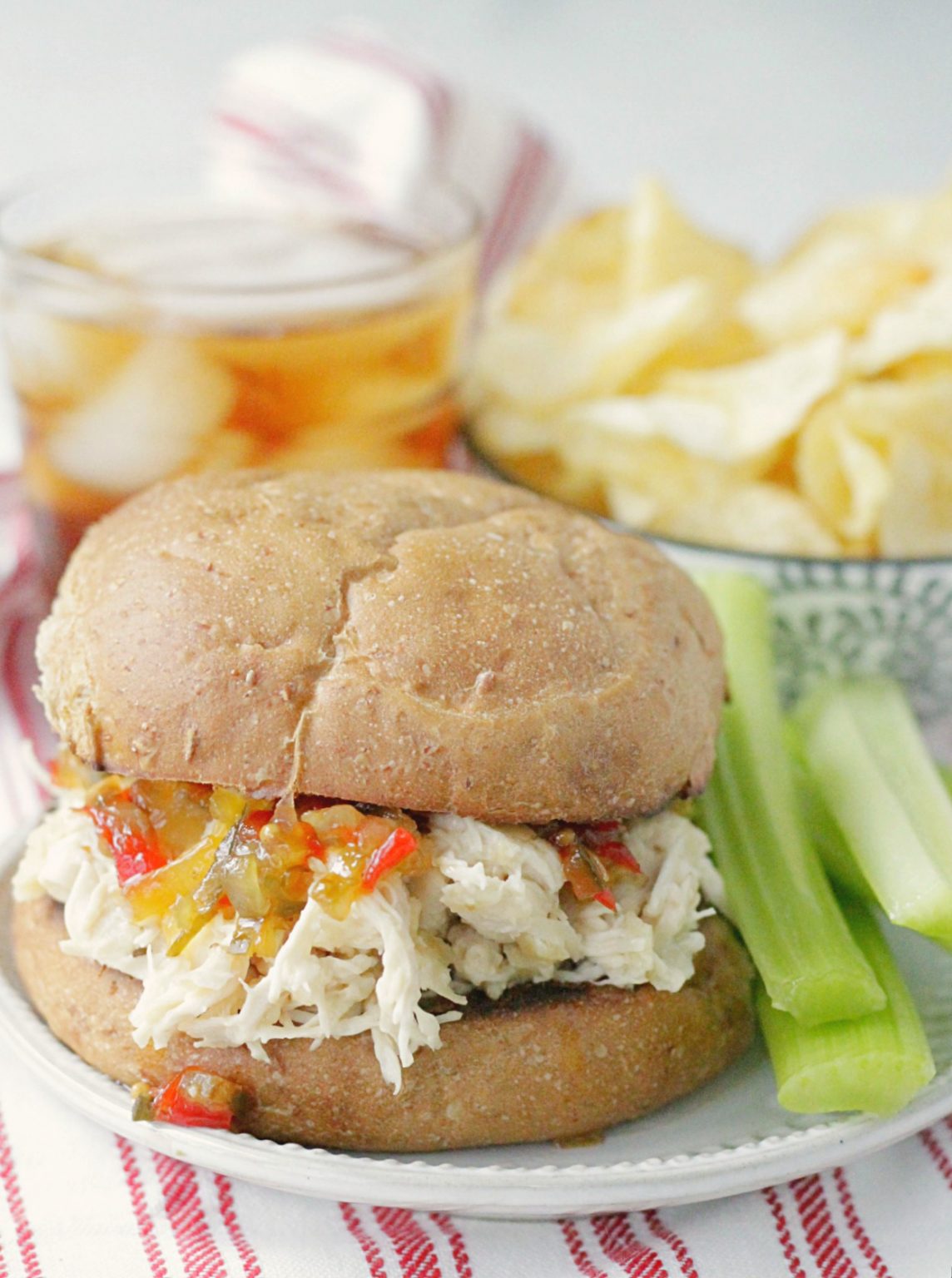 Slow Cooker Ohio Shredded Chicken Sandwiches - Foodtastic Mom