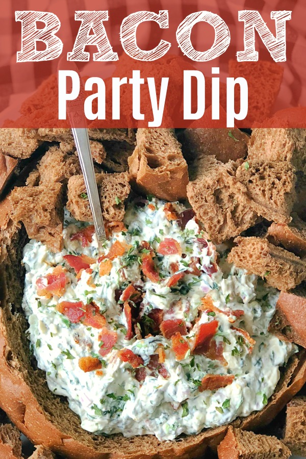 Bacon Party Dip in a Bread Bowl | Foodtastic Mom #ad #bacon #baconrecipes #bacondip
