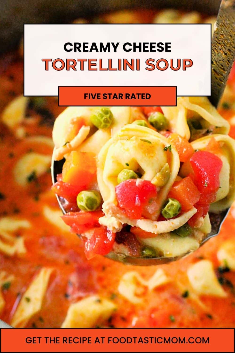 Creamy Cheese Tortellini Soup is filled with vegetables and ground turkey for a hearty and nutritious soup that kids love. via @foodtasticmom