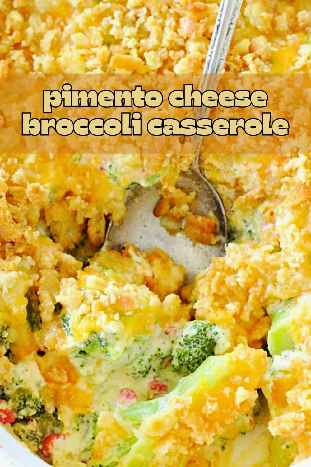 Classic broccoli casserole gets an upgrade with the addition of pimentos, a homemade cheesy sauce and a topping of buttery Ritz crackers. via @foodtasticmom