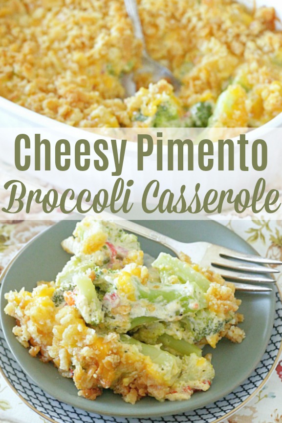 Cheesy Pimento Broccoli Casserole | Foodtastic Mom #broccolicasserole #thanksgiving #thanksgivingsides #broccolicasserolerecipe via @foodtasticmom