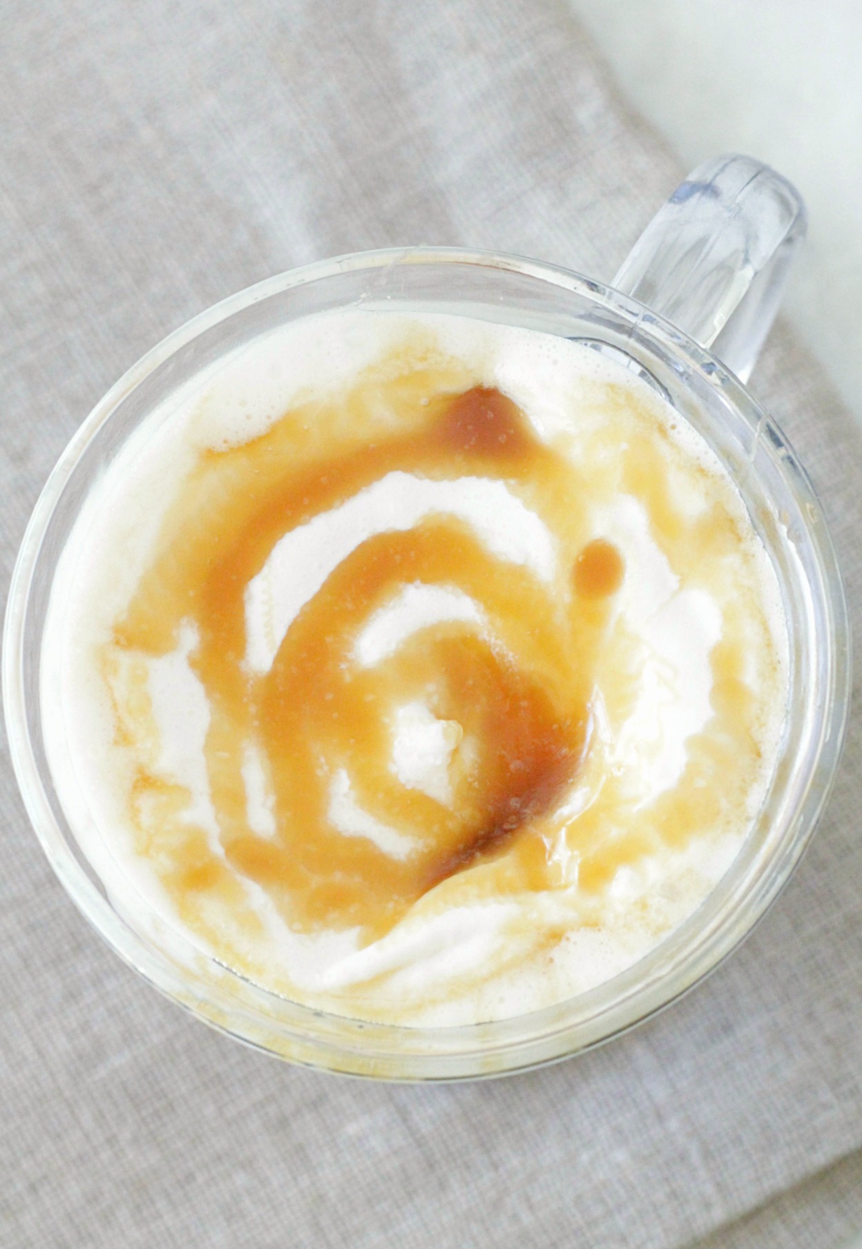 coffee station ideas top view of coffee with whipped topping and caramel sauce