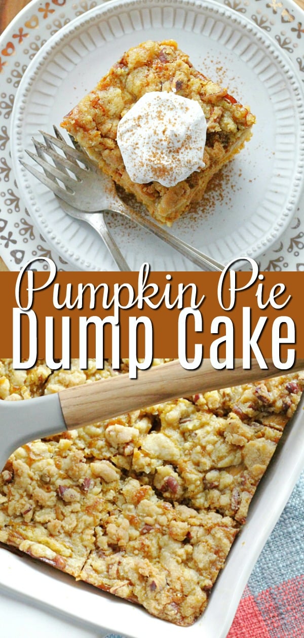 Pumpkin Pie Dump Cake | Foodtastic Mom #pumpkinpie #dumpcake #pumpkindumpcake