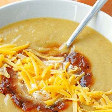 southwestern sweet potato soup side view