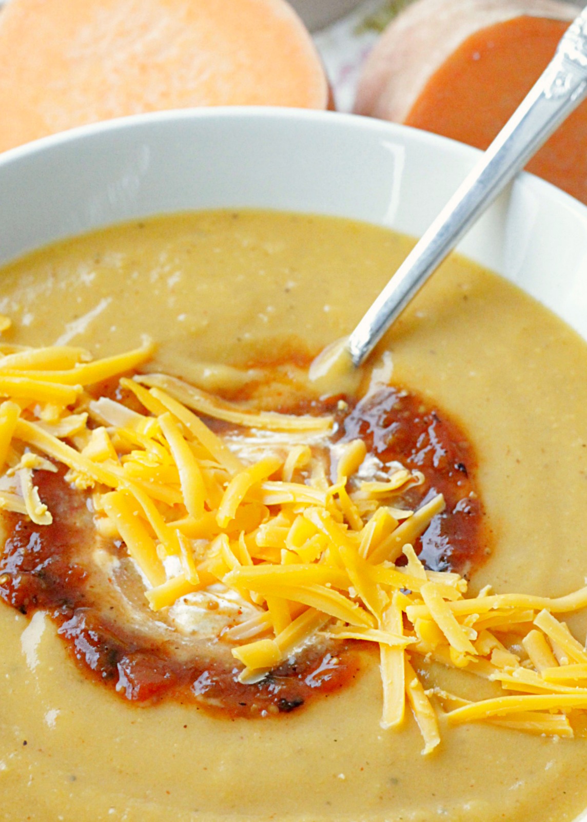 southwestern sweet potato soup side view