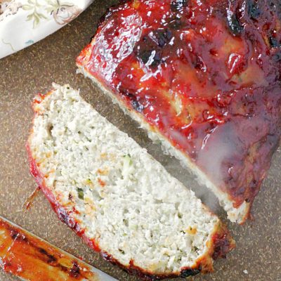 turkey meatloaf on cutting board