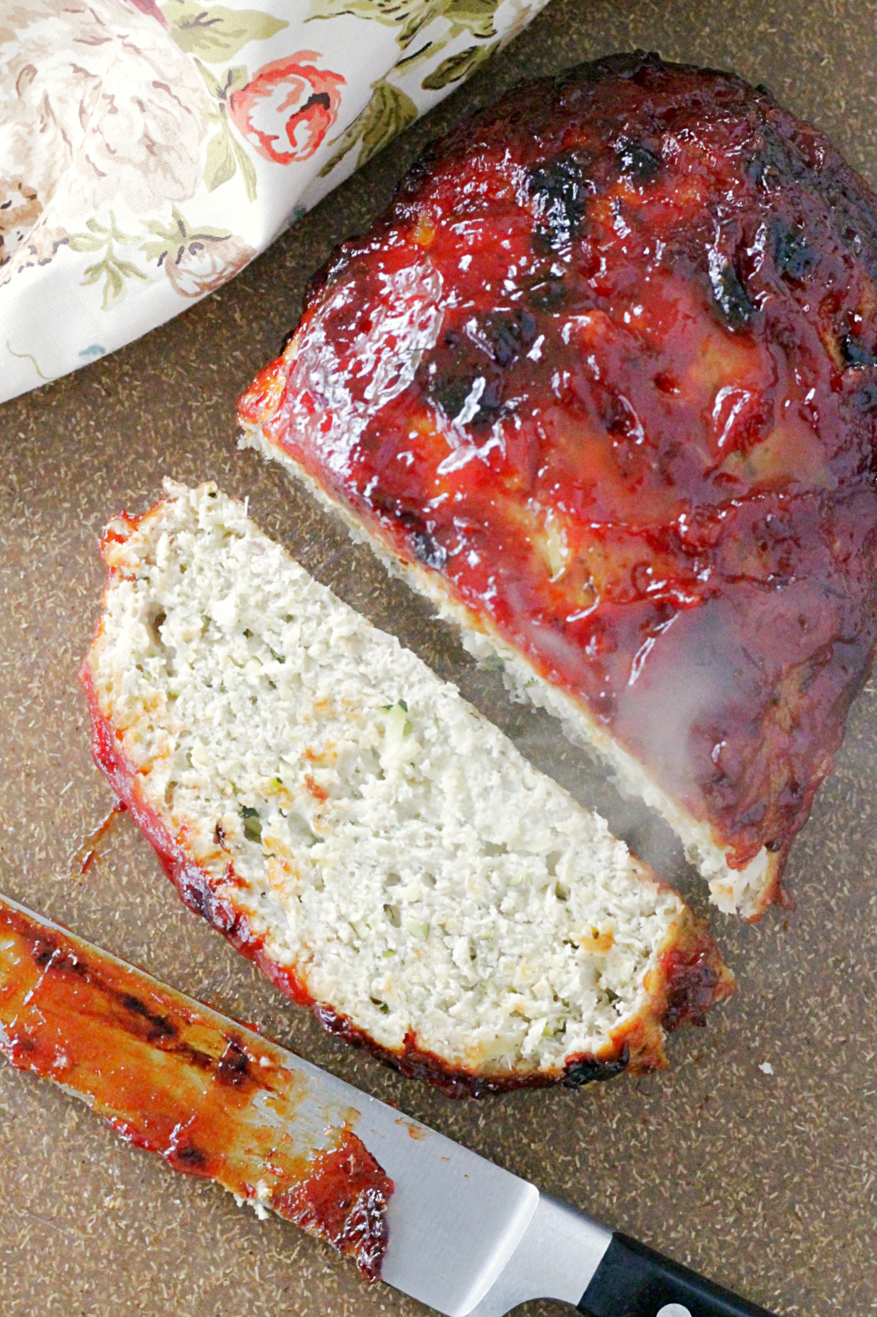 turkey meatloaf on cutting board