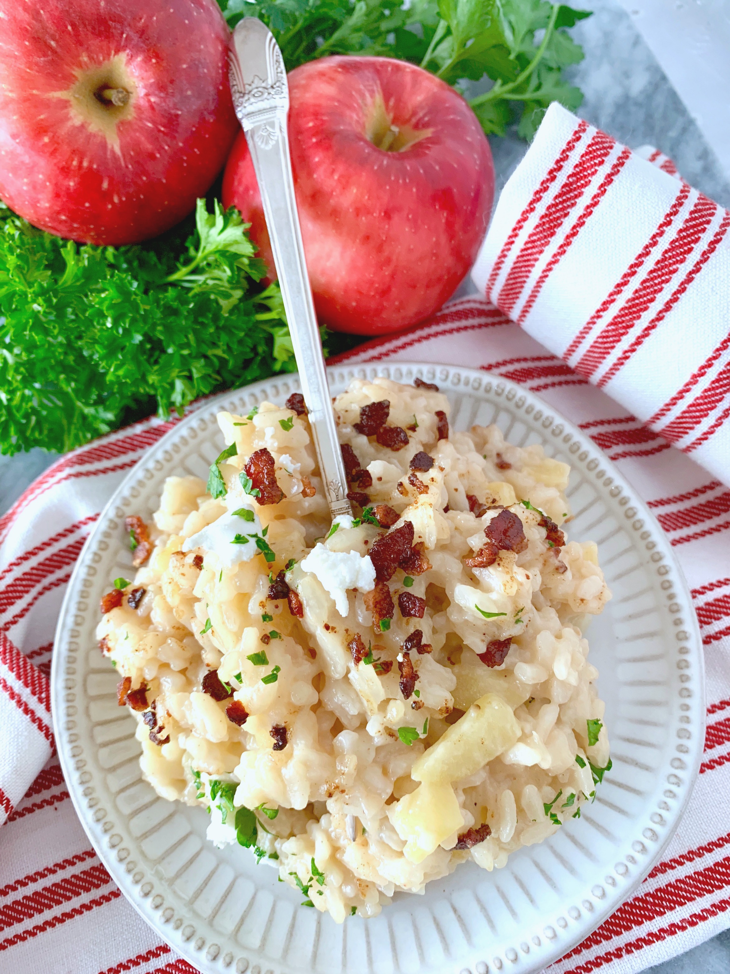 Bacon Apple Risotto with Goat Cheese Foodtastic Mom