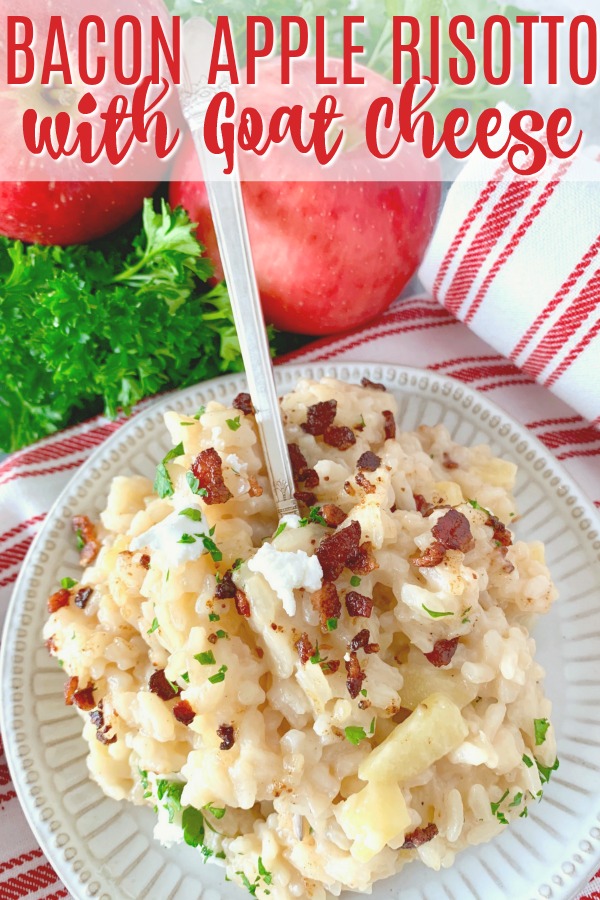 Bacon Apple Risotto with Goat Cheese | Foodtastic Mom #ad #neatnest #farberware #neatnestfortheholidays
