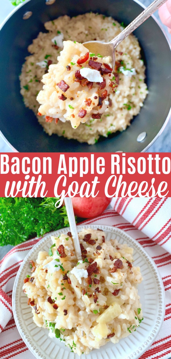 Bacon Apple Risotto with Goat Cheese | Foodtastic Mom #ad #neatnest #farberware #neatnestfortheholidays