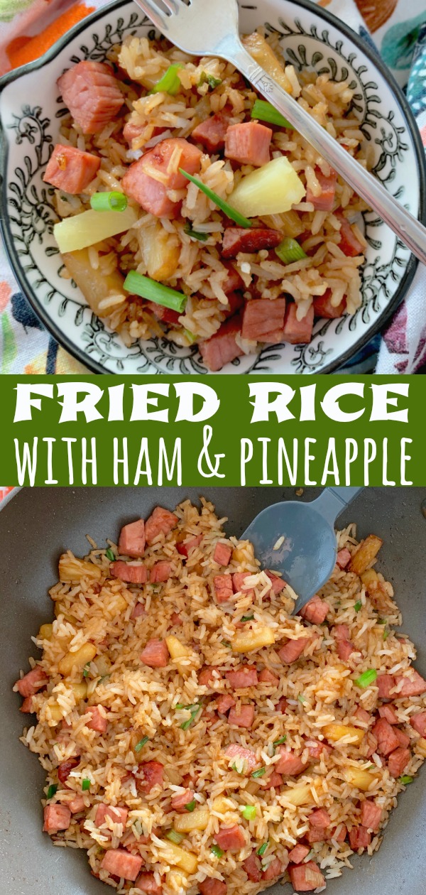 Easy Fried Rice with Ham and Pineapple | Foodtastic Mom #ad #ohiopork #friedrice #hamfriedrice