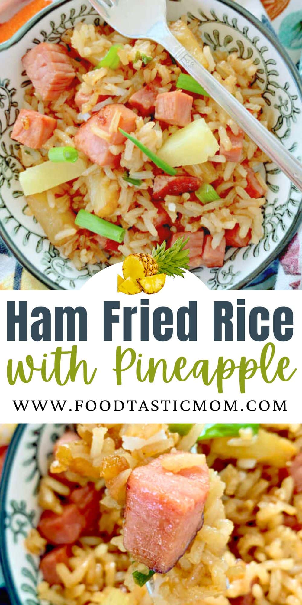 Easy and delicious fried rice recipe that is perfect for leftover ham! Save this recipe for your leftover Christmas and Easter hams. via @foodtasticmom