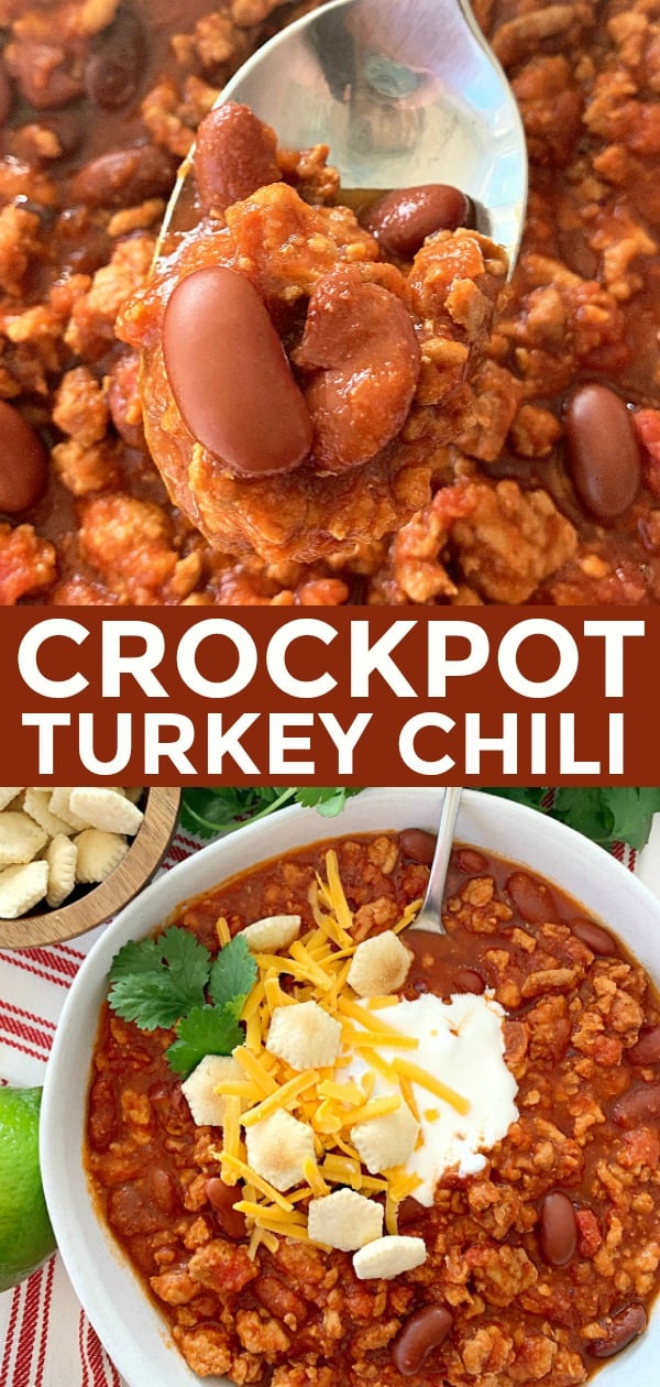 Crockpot Turkey Chili | Foodtastic Mom #chilirecipes #chilirecipescrockpot