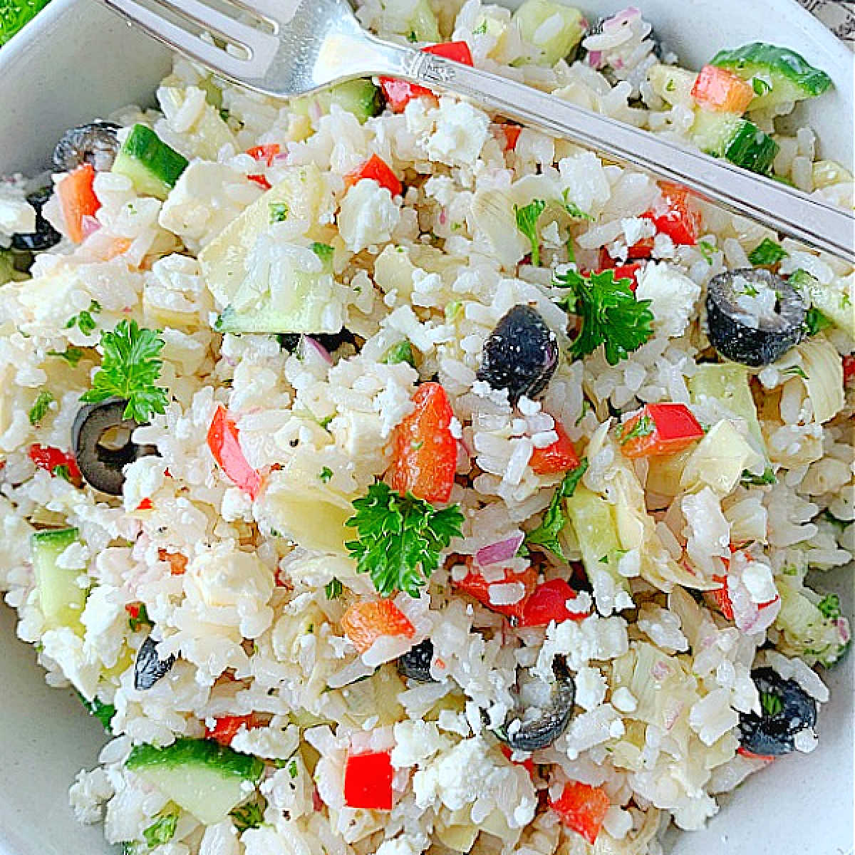 Greek Rice Salad Foodtastic Mom