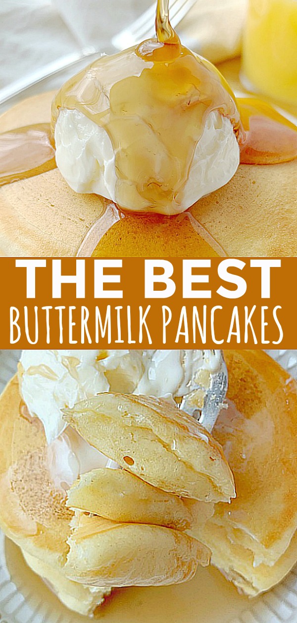 Full fat buttermilk and the correct ratio of ingredients are what you need to make The Best Buttermilk Pancakes. This post includes a video tutorial. via @foodtasticmom