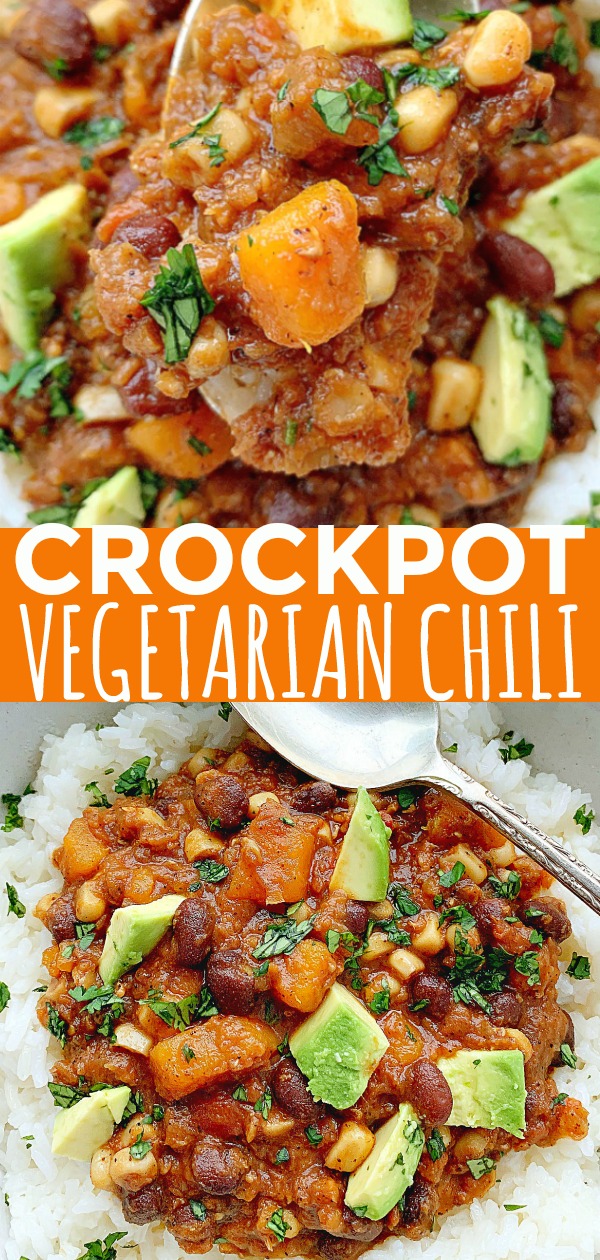 Crockpot Vegetarian Chili | Foodtastic Mom #vegetarianchili #chilirecipe